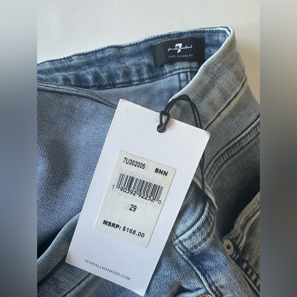 7 For All Mankind Light Blue Flare Jeans - Picture 6 of 7